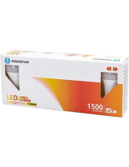 Lampada LED Goccia E27 15W luce calda 5pz